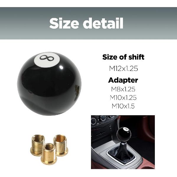 Shift Knob Manual Gear,Round Shift Knob Acrylic Gear,4 5 6 Speed Universal Shifter Knobs With 3 Adapters,Fit For Manual Car M 8 * 1.25, M 10 * 1.25,