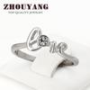 Crystal Love Ring For Women Top Quality Concise Silver Color Austrian Crystals Full Sizes Letter Rings Fashion Jewelry ZYR193
