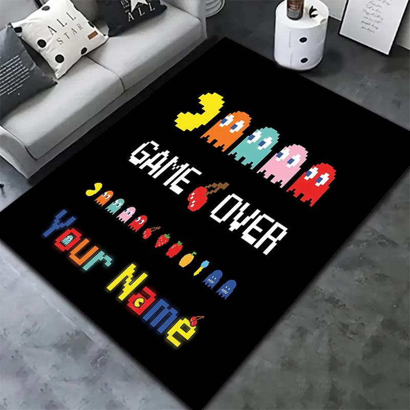 Pacman Custom Name Carpet Rug For Living Room Bedroom Home Sofa Decoration,Kids play Non-slip Floor Mat