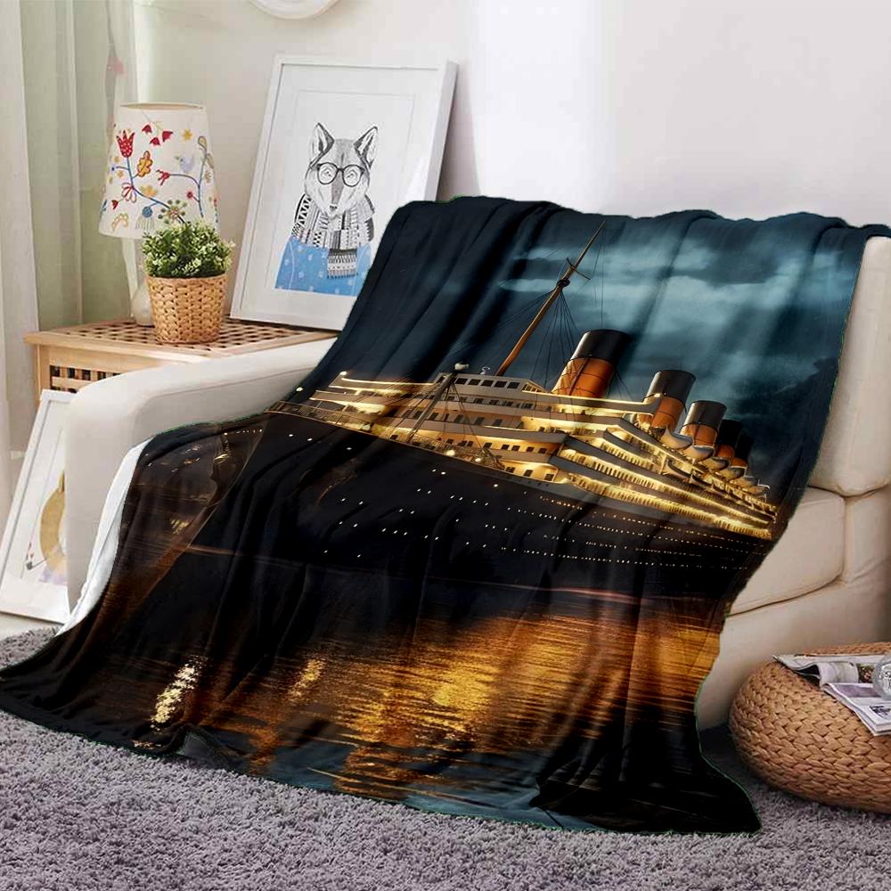 Titanic Theme Printed Blanket - Perfect for Couch, Bed, Travel & Outdoor Use | Machine Washable, Cozy & Durable.