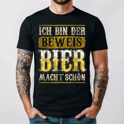 German T-Shirt I Am Proof Beer Makes Sch?n Beer Humor Black Tee Oktoberfest Funny Saying Top Unisex Casual Streetwear