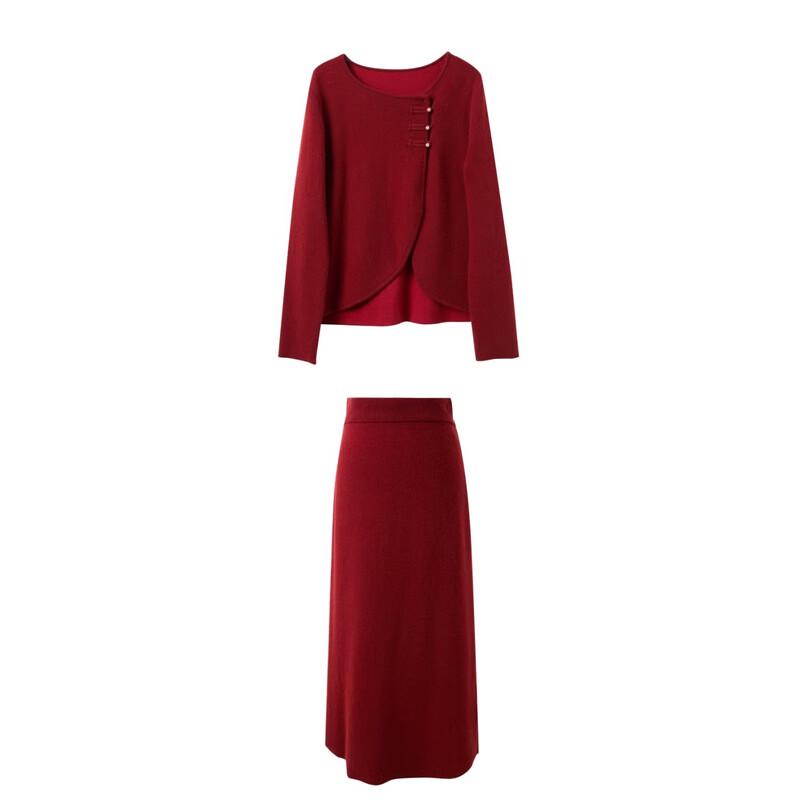 Sancai 2025 Winter Chinese Style Knitted Two-Piece Set