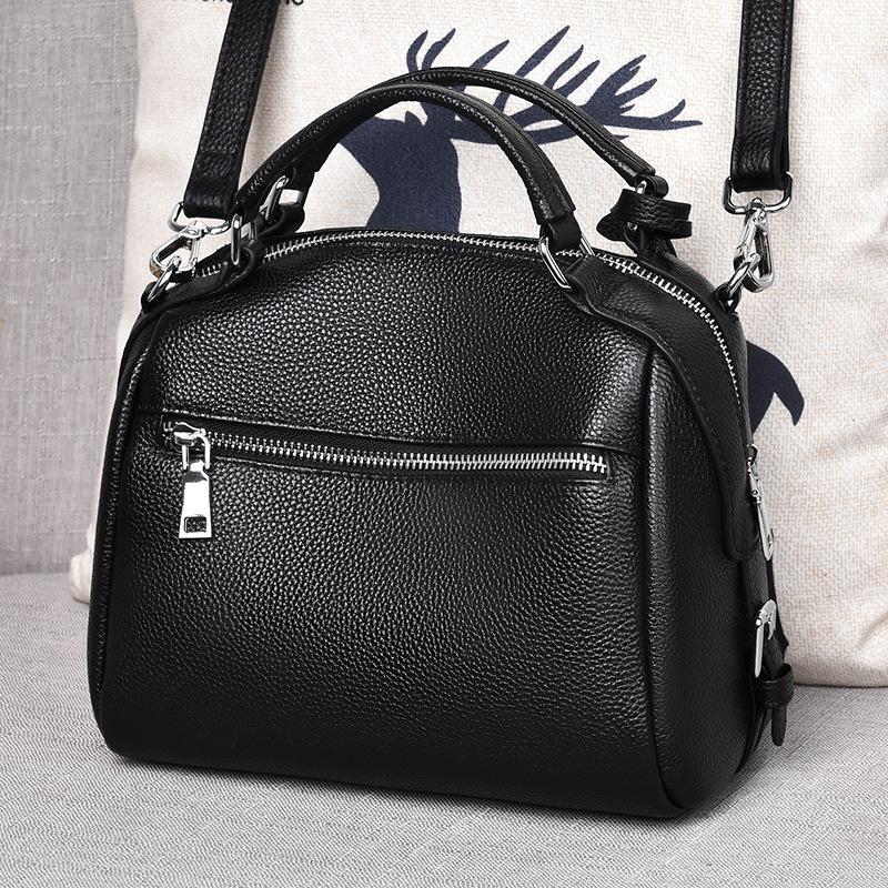 Sac à main bandoulière, Sac bandoulière en cuir de vachette, Sac femme en cuir souple, tendance et décontracté