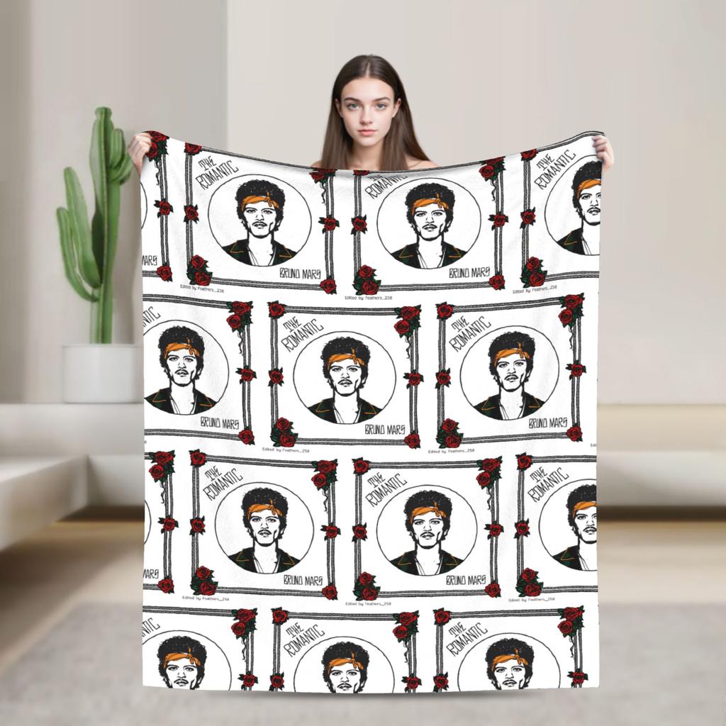 Bruno Mars Die Romantischen Decken Weiche Bedruckte Plüschdecke Für Draußen Reisen Büro Flanell Bettbezug Bettdecke