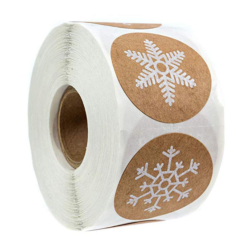 50-500Pcs Christmas Stickers Cartoon Snowflake Pattern Stickers Christmas Decorations For Home New Year