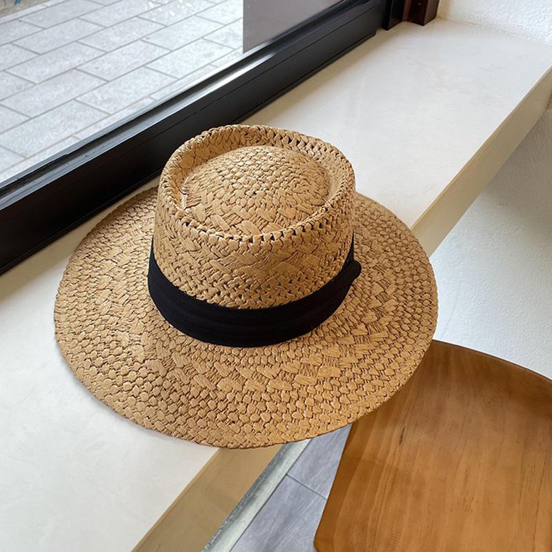 Summer Hat for Women Men Panama Straw Hats Travel Beach Sun Hat Wide Brim Fedora Jazz Hat UV Protection Holiday Hats