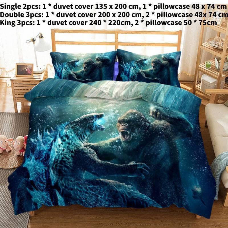 

Vs Kingkong Постельное белье Односпальное Двуспальное Пододеяльник Мультяшный Принт Детский Дом Double