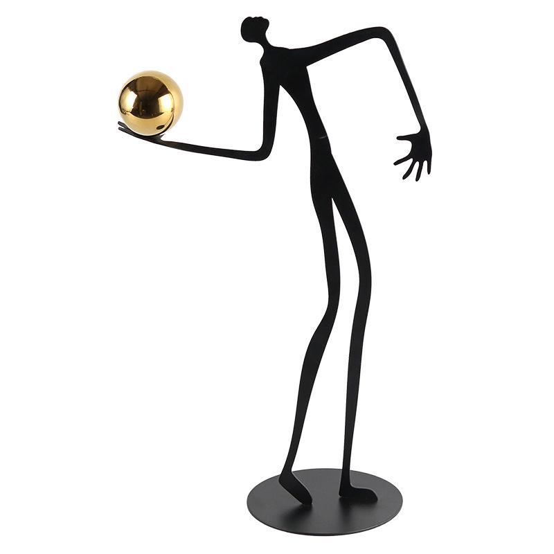 Elegant Ball-Holding Figure Sculpture Decorative Ornament for Room or Hotel