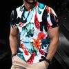 Women Short Sleeve Crew Neck T Shirt White Red Orange Blue Tropical Leaf Floral Print Top