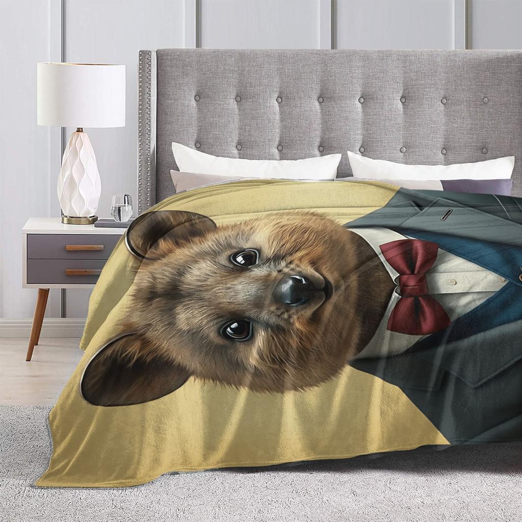 The Dapper Animals Blanket Quality Warm Soft Throw Blanket Autumn Girls Boys Couch Chair Fluffy Bedspread