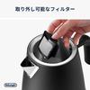 De'Longhi Electric Kettle Ecletica KBY1210J-BK with Temperature Adjustment Function