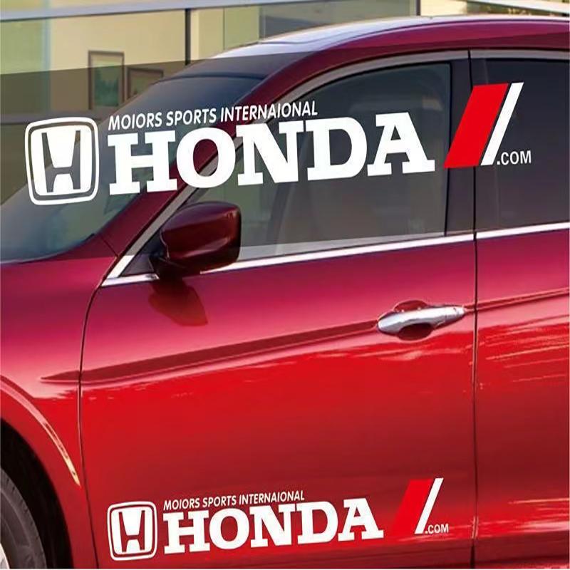 DLYXV1 Car Styling Side Body Badge Emblem Decal Car Door Side Stripes Stickers For Honda Civic Accord CRV Hrv FIT Car Exterior