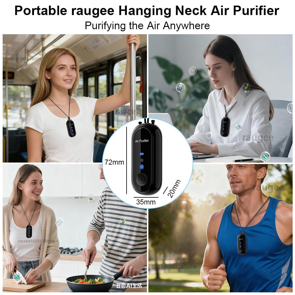 Luftreiniger Halskette Tragbarer Mini Luftreiniger Rauch Geruchsbeseitiger Tragbarer Negativ-Ionen-Generator Persönlicher Luftreiniger