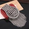Cool Club Tassel Chain Epaulette Breastpin Jacket Vintage Brooch Rivet Shoulder Badges  Men