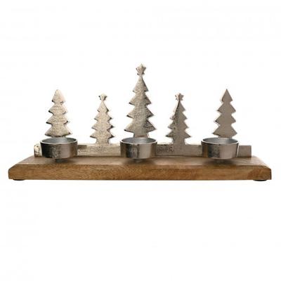 Metall und Holz 3 Teelichthalter