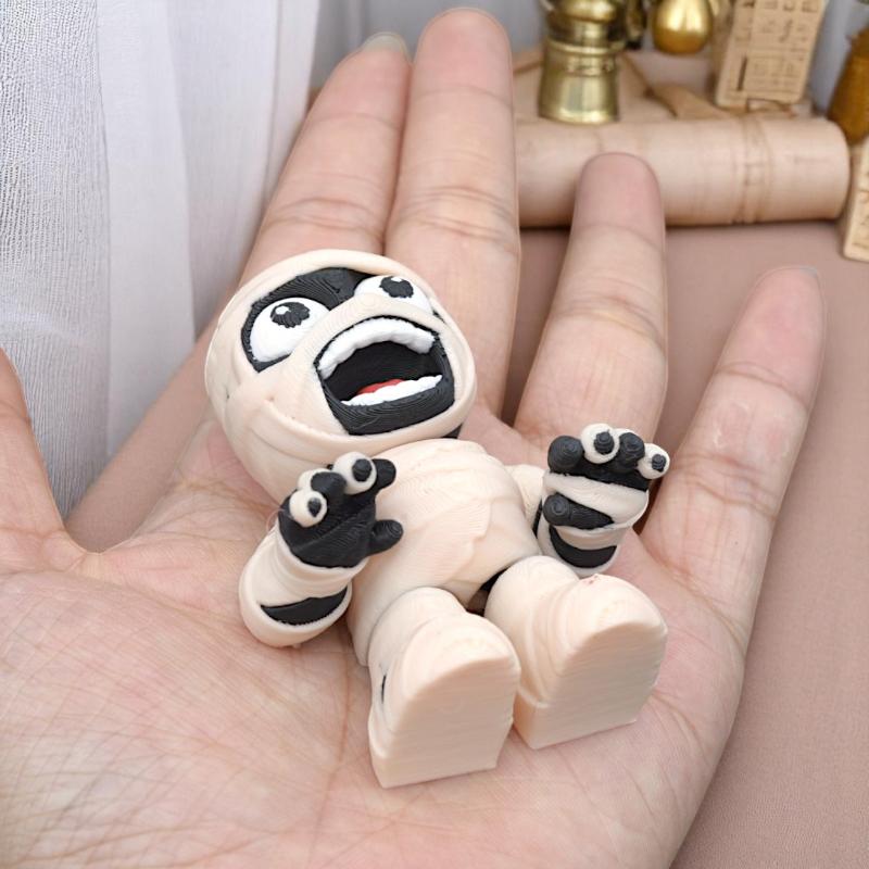 Kawaii Bandaged Mummy Action Figures Ornament Joint Movable Model Desktop Decoration Doll Key Chains Bag Pendant Halloween Gift