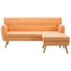 L Shaped Fabric Sofa 171.5 X 138 X 81.5 Cm Orange