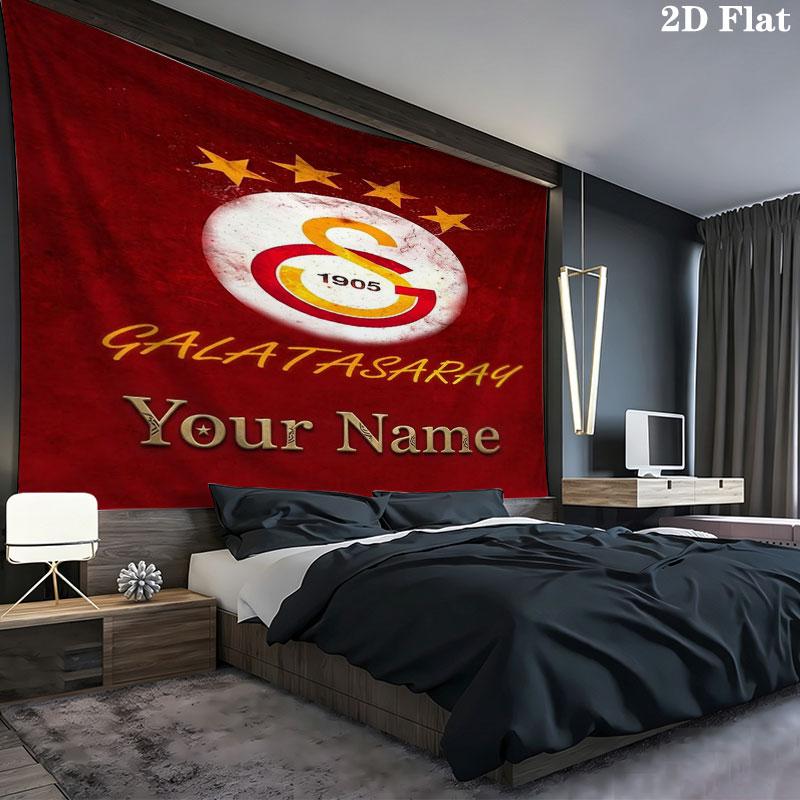 Galatasaray S Custom Name Wall Tapestry Aesthetic Wall Hanging Printed Fabric Blanket Decorative Tapestries for Bedroom Living Room Home Decor