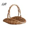 Large Decorative Fruit Holder Willow Storage Basket with Reinforced Handle Capacity Hand-Woven Eco-Friendly Wicker Bin Rustic Organizer Reusable
