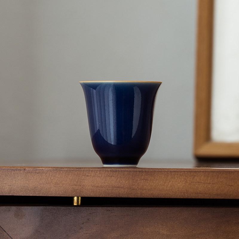 Raw ore color glaze handmade tea cup offering red master single cup smelling cup high temperature kung fu tea set teacup