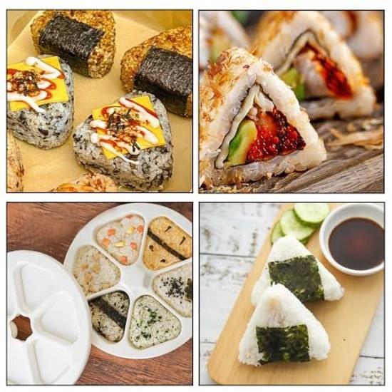 Onigiri-shaped 6-hole onigiri maker non-stick triangular sushi mold kit Master press easy convenient restaurant home cooking commercial kitchen