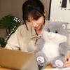 Soft Simulation Cat Plush Toys PP Cotton Gray Kitten Soft Dolls  Decorate Present