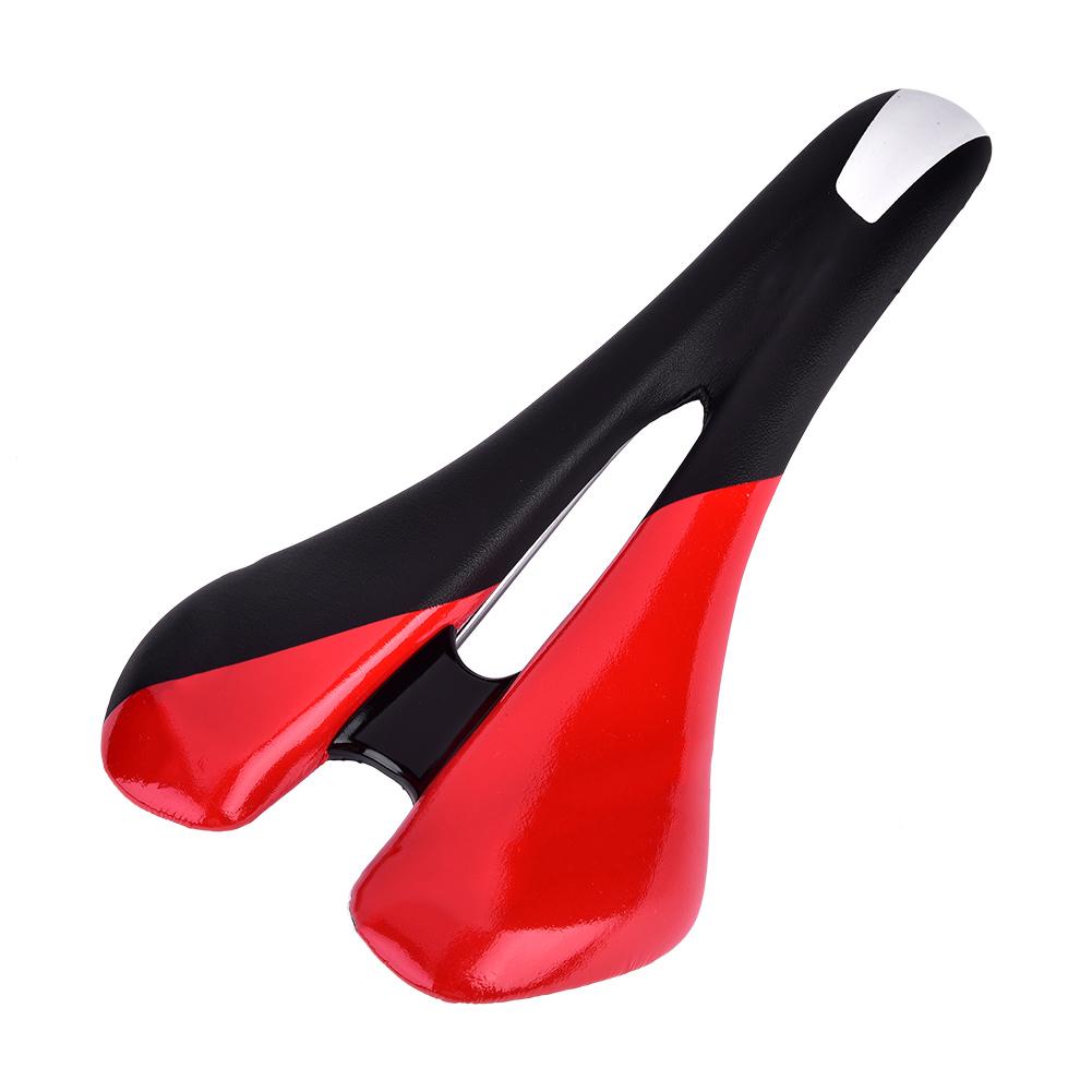 PU Lther   Cycling St Cushion Saddle For Mountain Road Bike(Red & Black)