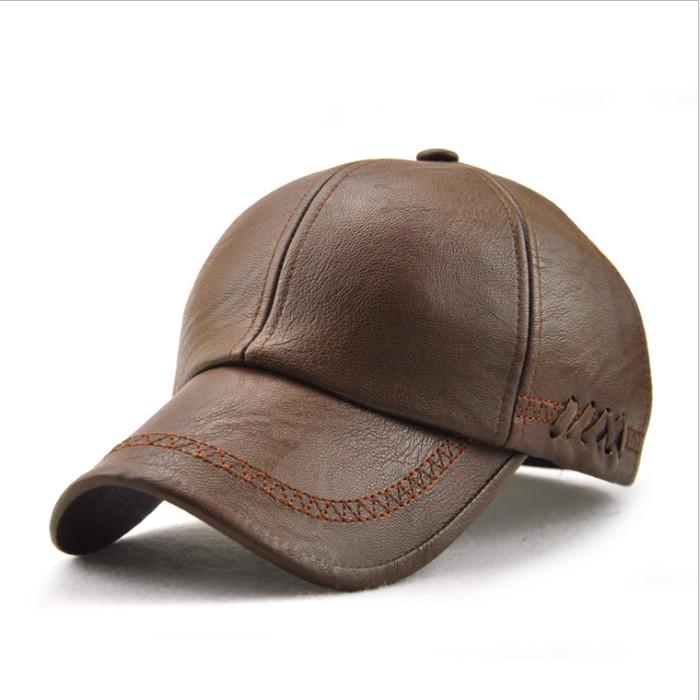Buy Outdoor Baseball Cap PU Leather Hat 