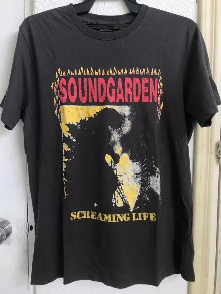 Soundgarden Screaming Live Band Cotton Black Unisex Tshirt Reprint S5XL Unisex T-Shirt XXXL