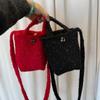 Plush Ethnic Style Crossbody Bag, Fluffy Handheld Shoulder Pouch for Women