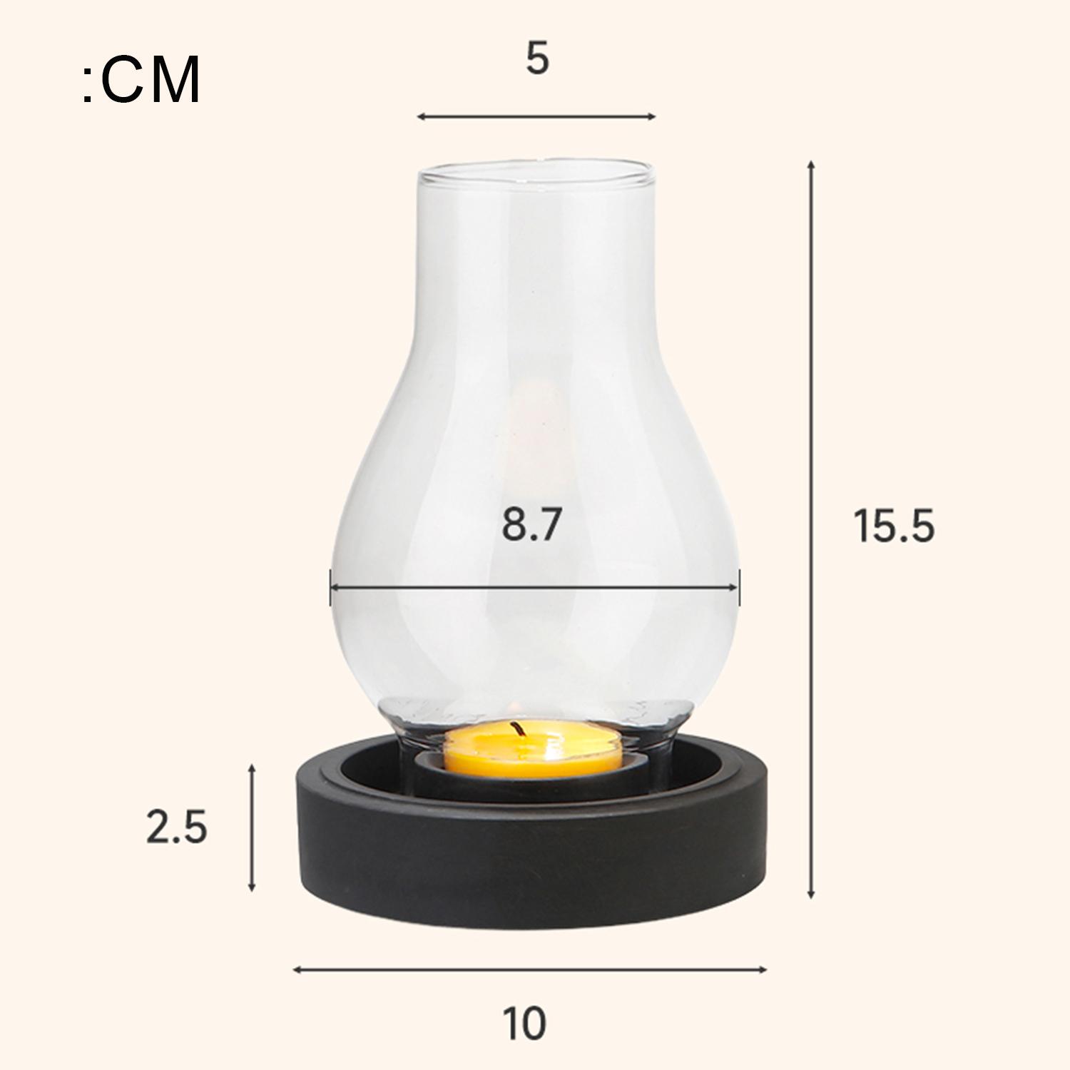 

Glass Candlestick Candle Holders with Stone Base Candlestick For Wedding Party Decor Mini Retro Candle Stick Stand чёрный