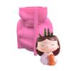 4×Head-Planter Silicone Mold Face Flower Pot Concrete Mold Girl Statue Planter Mold Face Flower Vase Epoxy Casting Mold