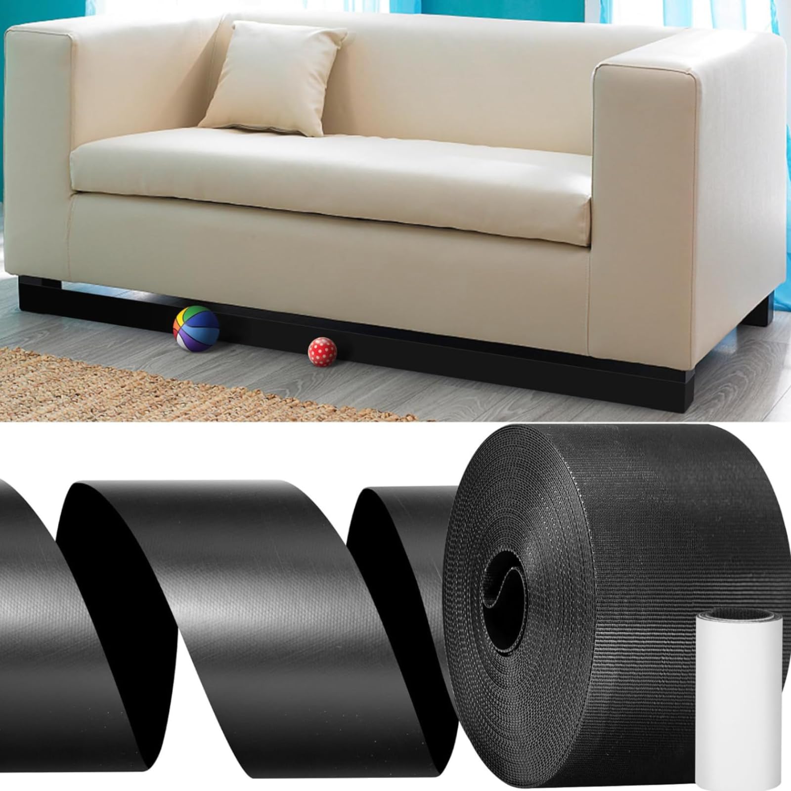 

Dotcom Prime Bed Guard, Dog and Cat Gap Guard, Prevents Intrusions Under Sofas, 5cm High x 6m Wide, 1 Piece