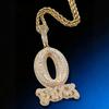Pingente Hip Hop Cravejado de Cobre com Letras de Diamante Tendência de Personalidade Colar de Torcidos de Massa Frita Joias de Moda Masculina