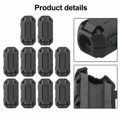 Double Snap Design Cable Clip Ferrite Ring Core Noise Suppressor Headset Cables
