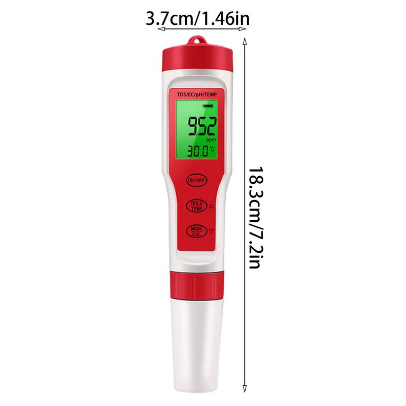 PH Reader For Water High Accuracy 4 In 1 PH Tester Meter Digital EC TDS Sensor Testing Tool Temperature Meter For Home Water