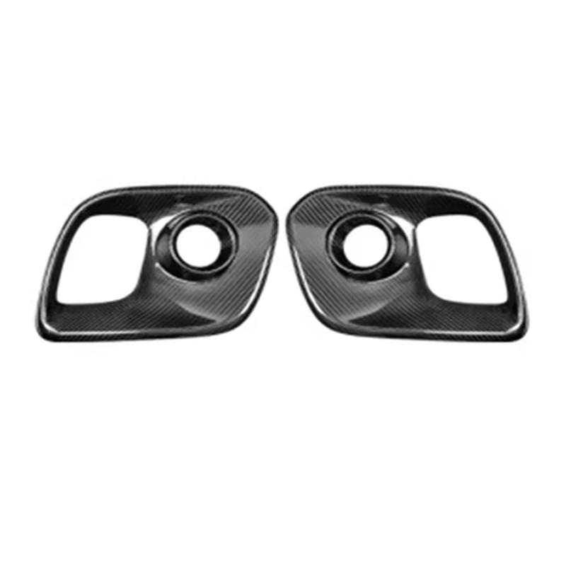 

For Fiat Abarth 2017+ Real Carbon Fiber Car Front Grille Trim Fog Lamp Surround Cover–Front Fog Lamp Bezel Trim