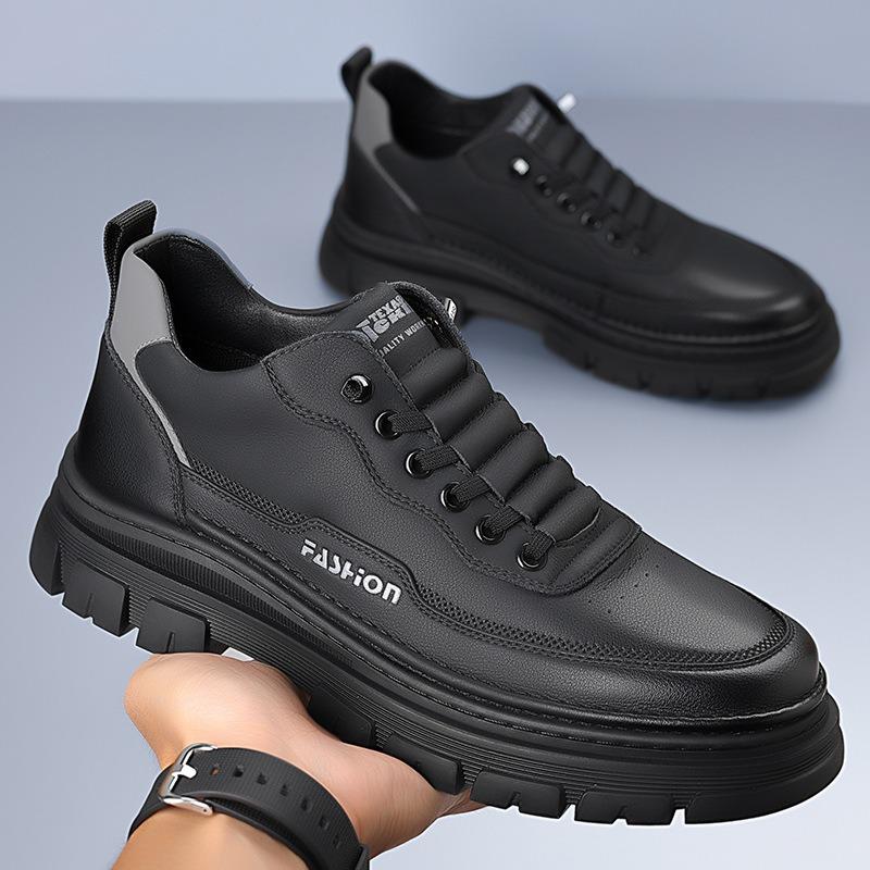 Fashion Spring Autumn Cow Leather Casual Sneakers for Men Fashion Soft Sole Men's Platform Shoes Designer Retro Work Shoes Male