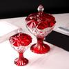 Candy Jar,Decorative Candy Dish Glass Crystal Candy Bowl with Lid Glass Nut Cookie Fruit Bowl Plate Jewelry Box Gift