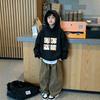 Boy's Hooded Sweatshirt with Cute Hamster Print. A Children's Casual Pullover Suitable for Autumn and Winter. Loose Fit Design.