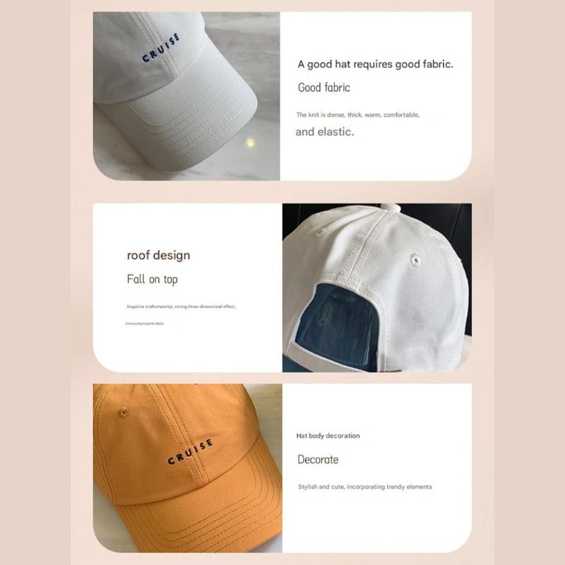 Unisex Baseball Hat Breathable Adjustable Fit Embroidered Lettering For Casual Sports Wear
