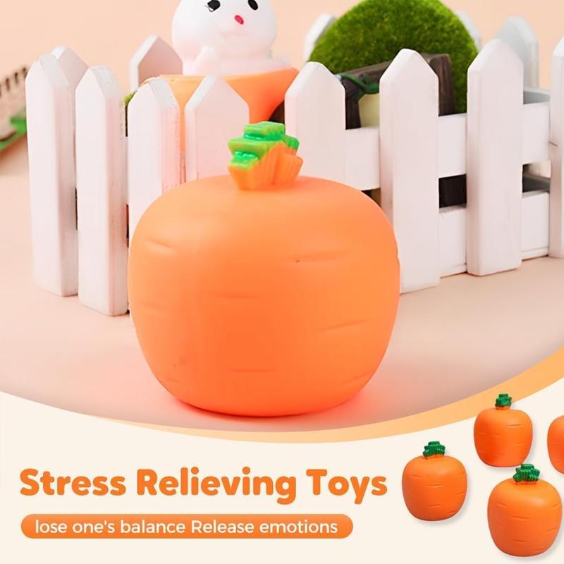 Squeeze Toy Carrot Rabbit Pop Up Stress Relief Toy Cute Bunny Decompression Toy Desktop Ornament Holiday Gift