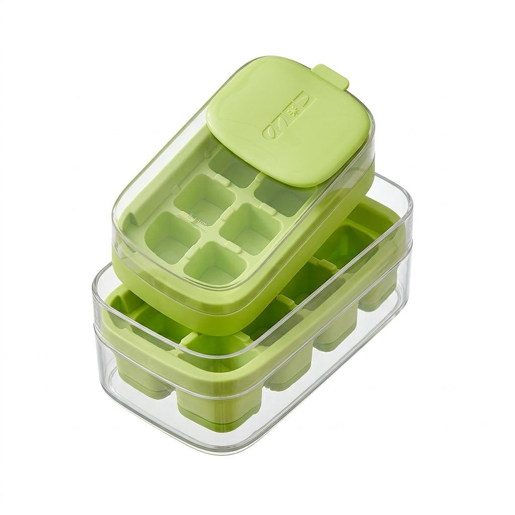 Ice-Cube Tray With One Press Release For Home Use Durable Food Grade Plastic Easy Demolding