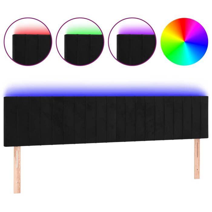 Maison Exclusive - Tête de lit à LED Noir 160x5x78/88 cm Velours