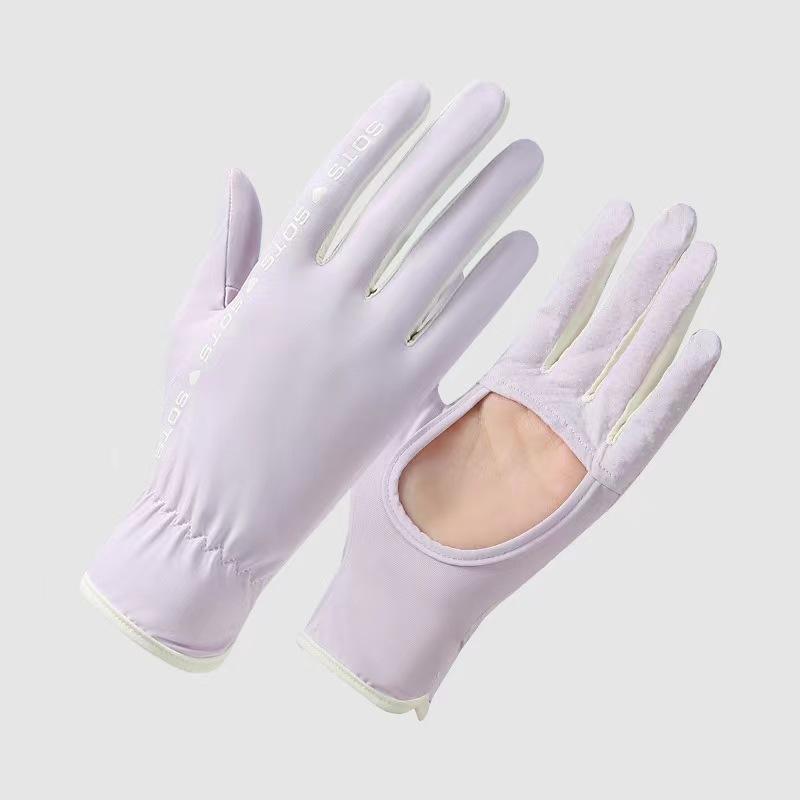 Sunscreen Gloves Girls Outdoor Summer Breathable Non-slip Ice Silk