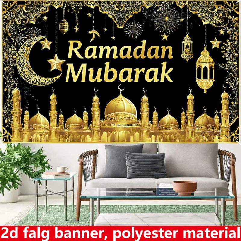 VIKAMA Star Moon Lantern Theme Decorative Tapestry Muslim Mosque Ramadan Party Islamic Style Background Cloth