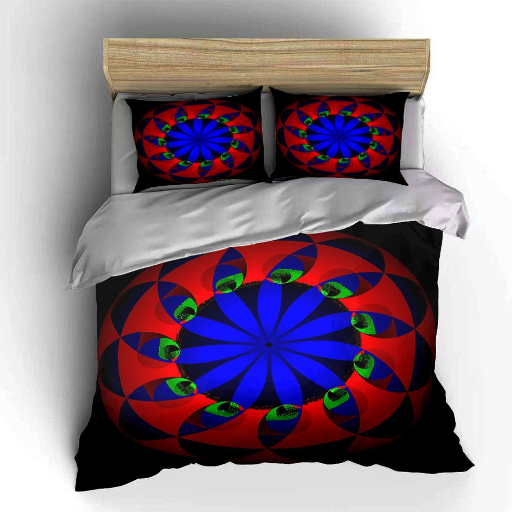 Geometric Pattern Decoration Set Bedding Set With 1 Duvet Cover 2 Pillowcases Single Double King Queen, Gift