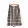 2025 Autumn/Winter Women's Elegant Plaid Button Half Skirt - European & American Style Fashion