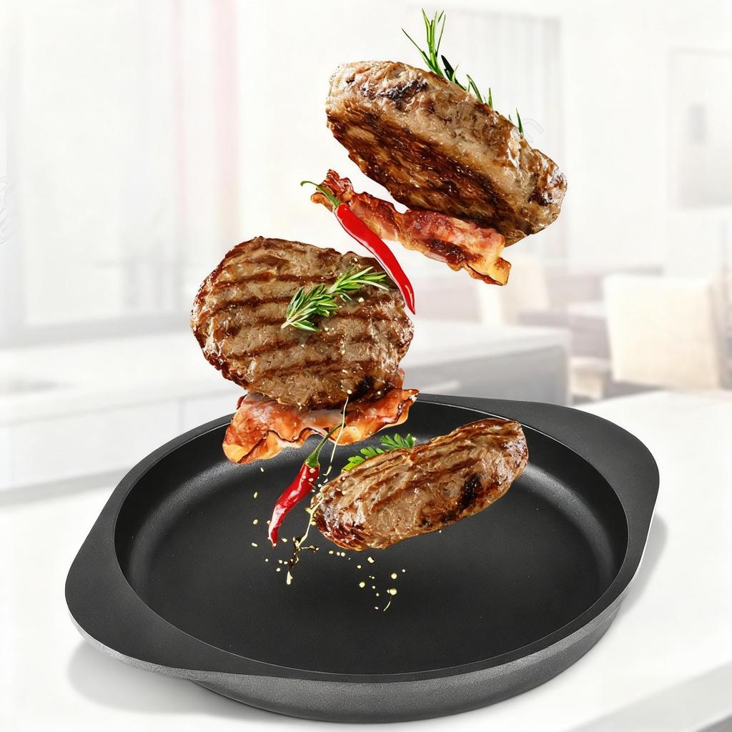 KOSUN Grill Pan Smokefree Nonstick Grill Pan Easy To Clean Griddles Multifunctional Pan Suitable for Gas Gtove and Open Flame