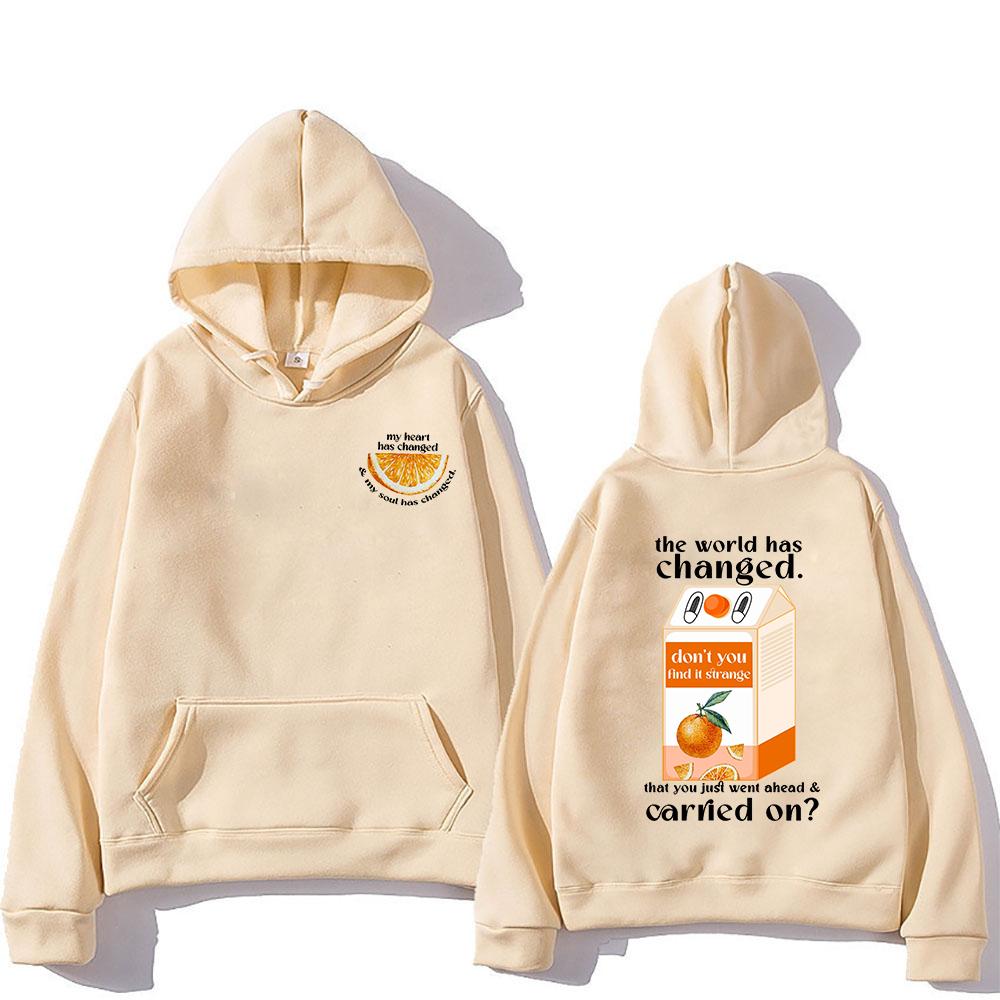 Noah Kahan Zeckenzeit Orangensaft Hoodie Die Welt hat sich verändert Herren/Damen Hoodies Unisex Winter Fleece Pullover Sweatshirt